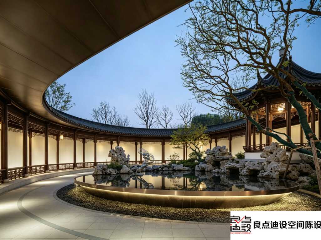 藏在中式软装里的东方美学✨这个售楼处景观设计太治愈了🍃
